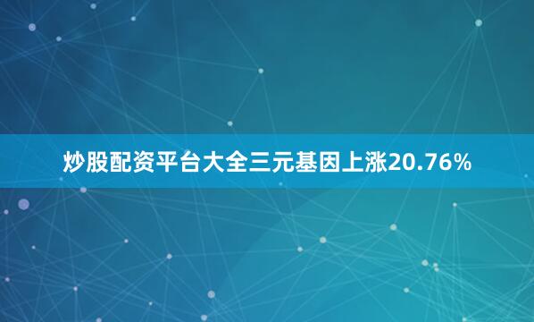 炒股配资平台大全三元基因上涨20.76%