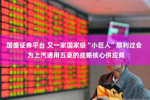 国盛证券平台 又一家国家级“小巨人”顺利过会  为上汽通用五菱的战略核心供应商